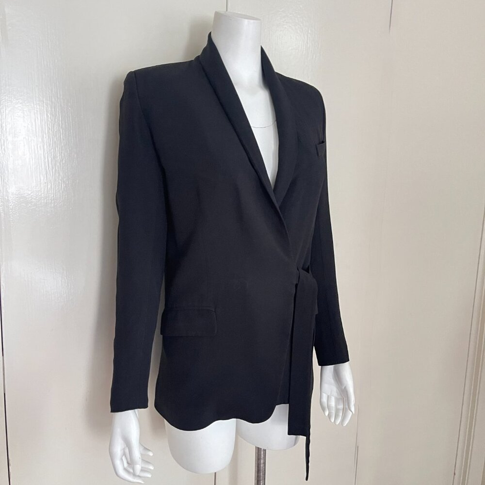 IRO DACHSIE BLACK SIDE TIE WRAP BLAZER JACKET PS $649 - Picture 14 of 14